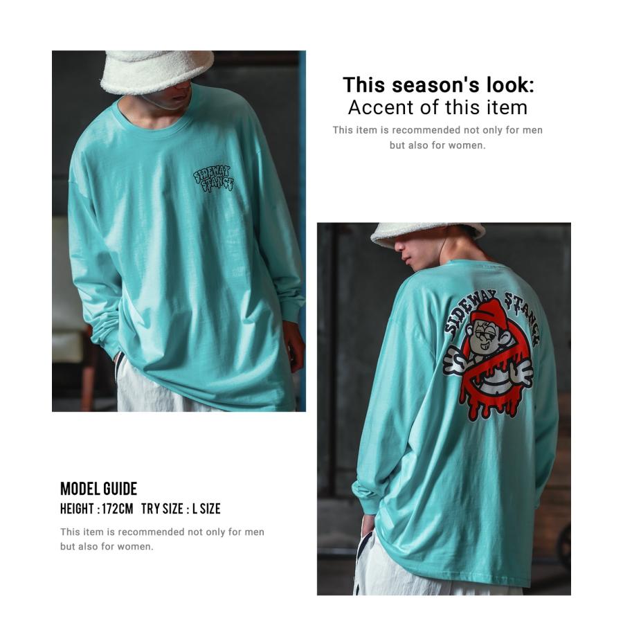 長袖Tシャツ メンズ SIDEWAY STANCE サイドウェイスタンス オリジナルプリント グラフィック バックプリント ロンT 通行止め オーバーサイズ 大きめ | improves | 18