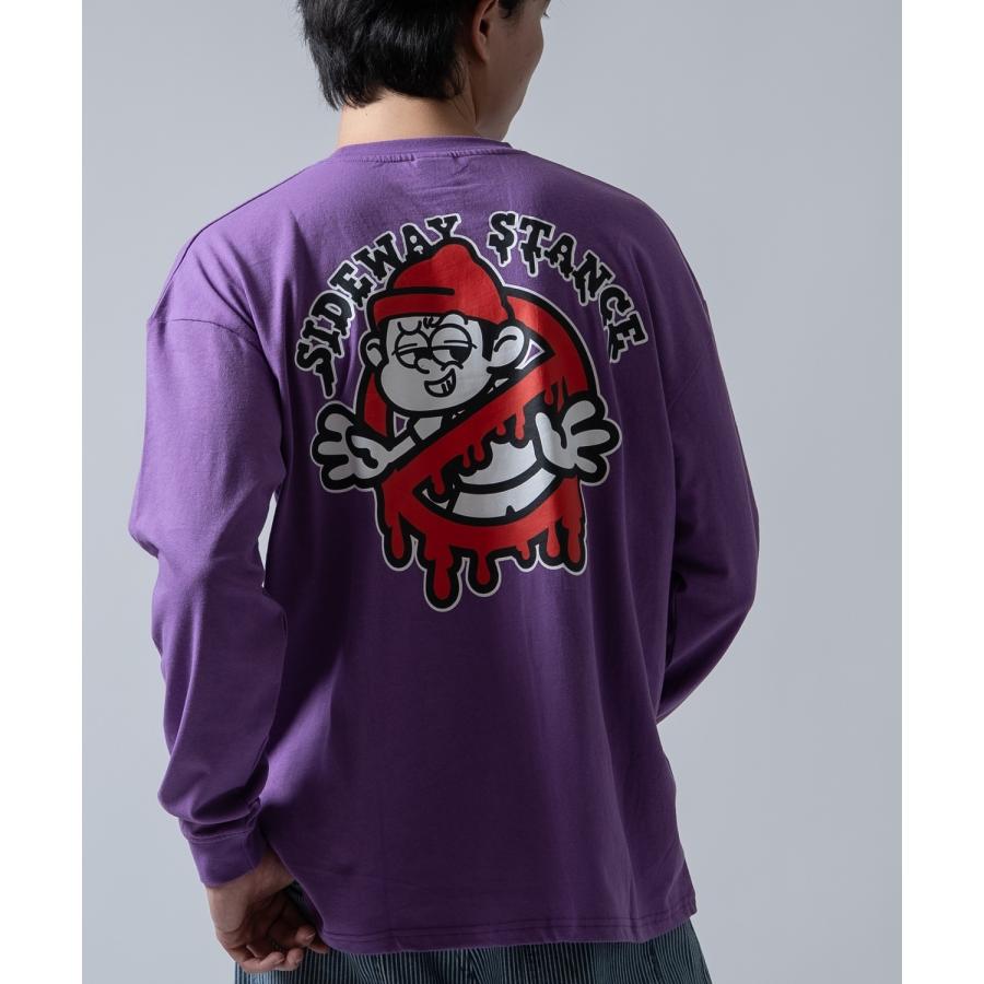 長袖Tシャツ メンズ SIDEWAY STANCE サイドウェイスタンス オリジナルプリント グラフィック バックプリント ロンT 通行止め オーバーサイズ 大きめ | improves | 20