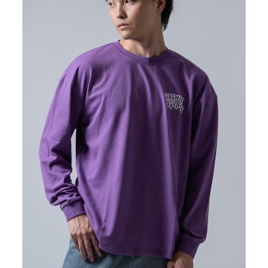 長袖Tシャツ メンズ SIDEWAY STANCE サイドウェイスタンス オリジナルプリント グラフィック バックプリント ロンT 通行止め オーバーサイズ 大きめ | improves | 21