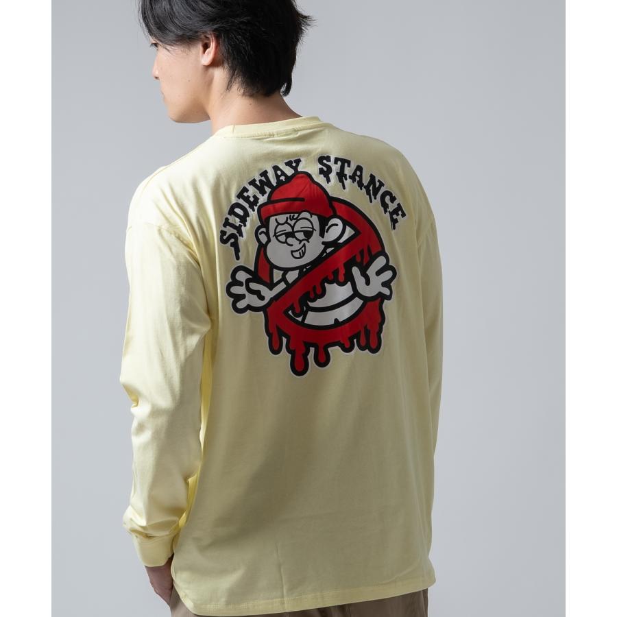 長袖Tシャツ メンズ SIDEWAY STANCE サイドウェイスタンス オリジナルプリント グラフィック バックプリント ロンT 通行止め オーバーサイズ 大きめ | improves | 23