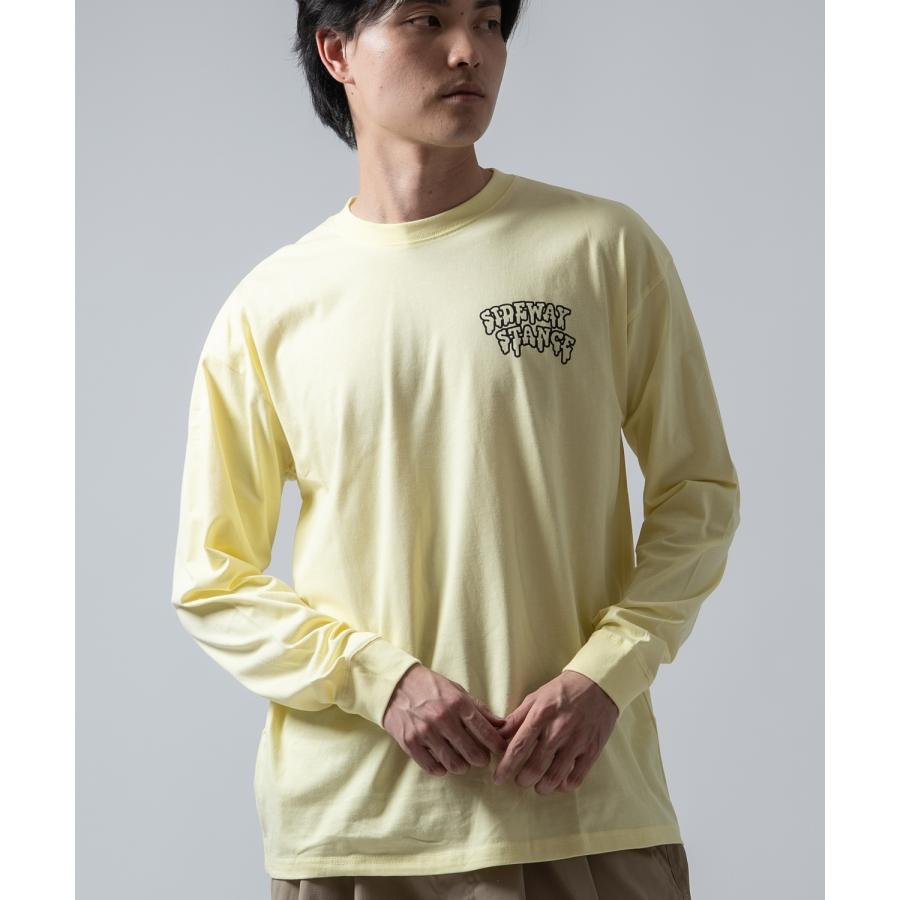 長袖Tシャツ メンズ SIDEWAY STANCE サイドウェイスタンス オリジナルプリント グラフィック バックプリント ロンT 通行止め オーバーサイズ 大きめ | improves | 24