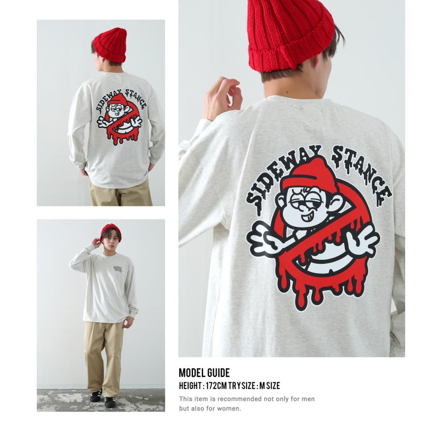 長袖Tシャツ メンズ SIDEWAY STANCE サイドウェイスタンス オリジナルプリント グラフィック バックプリント ロンT 通行止め オーバーサイズ 大きめ | improves | 08