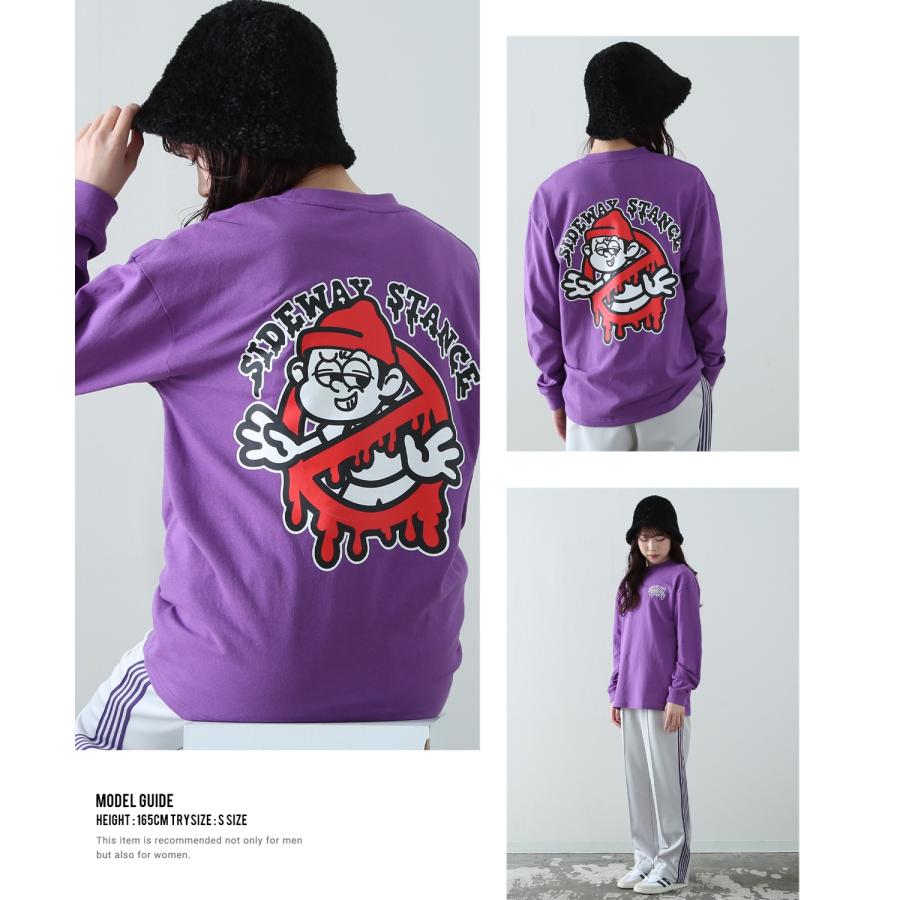 長袖Tシャツ メンズ SIDEWAY STANCE サイドウェイスタンス オリジナルプリント グラフィック バックプリント ロンT 通行止め オーバーサイズ 大きめ | improves | 10