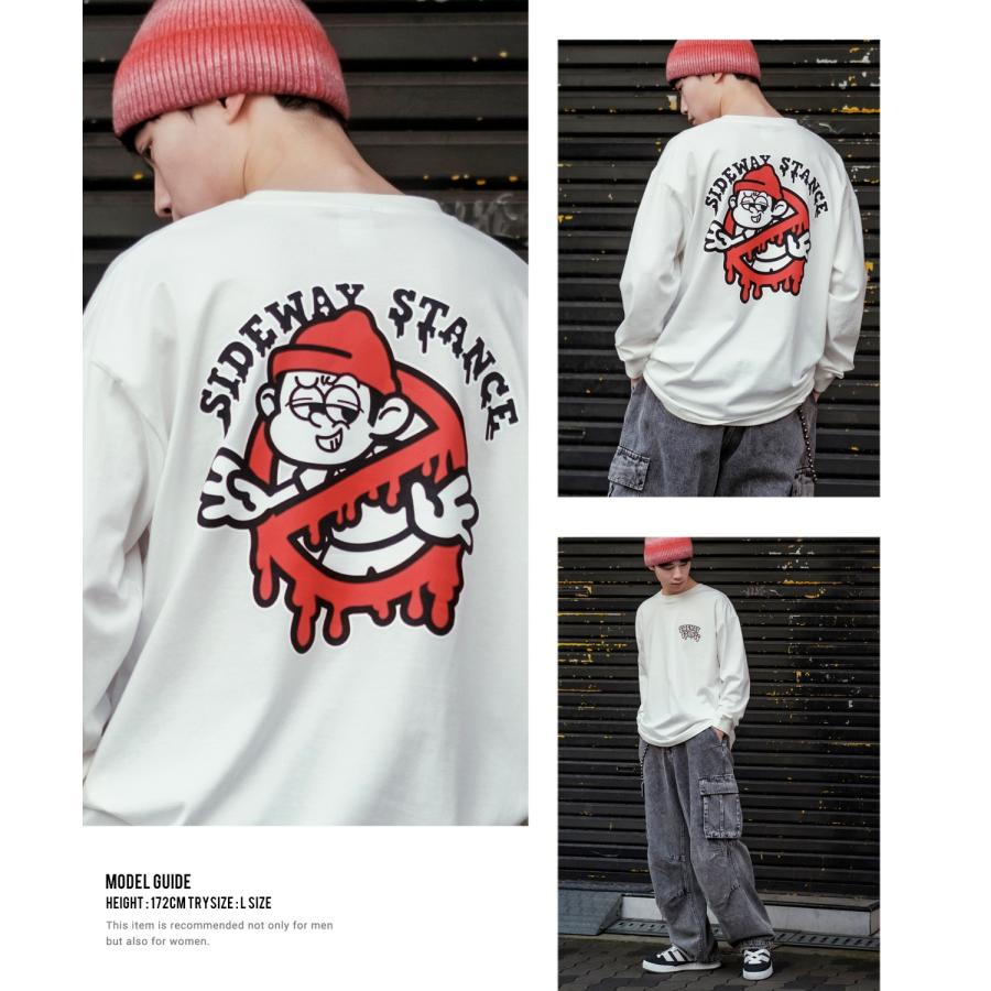 長袖Tシャツ メンズ SIDEWAY STANCE サイドウェイスタンス オリジナルプリント グラフィック バックプリント ロンT 通行止め オーバーサイズ 大きめ | improves | 13