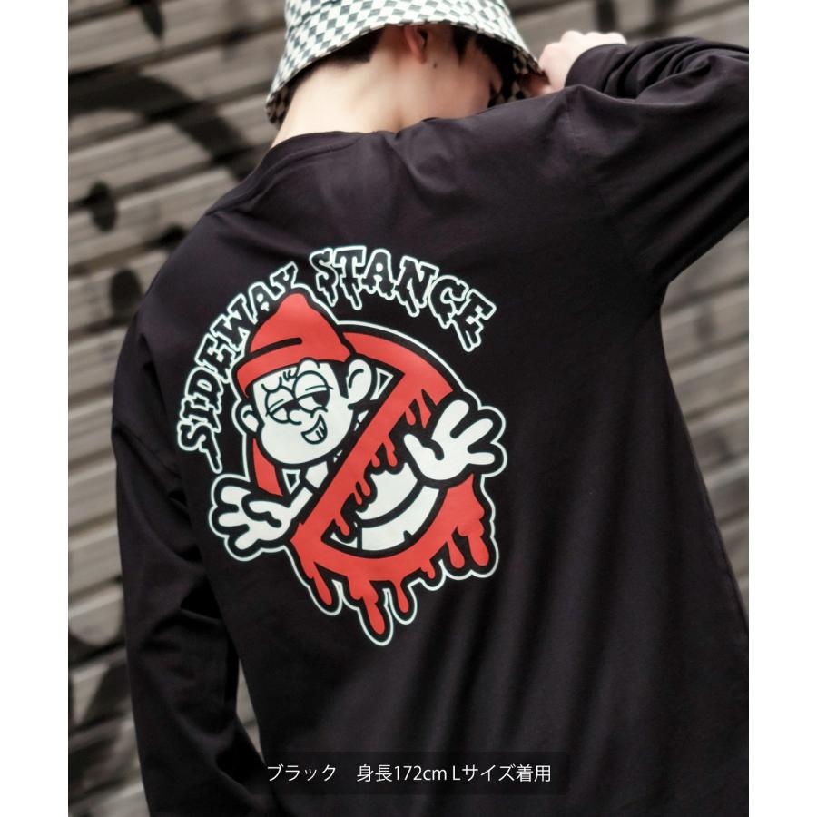 長袖Tシャツ メンズ SIDEWAY STANCE サイドウェイスタンス オリジナルプリント グラフィック バックプリント ロンT 通行止め オーバーサイズ 大きめ | improves | 14