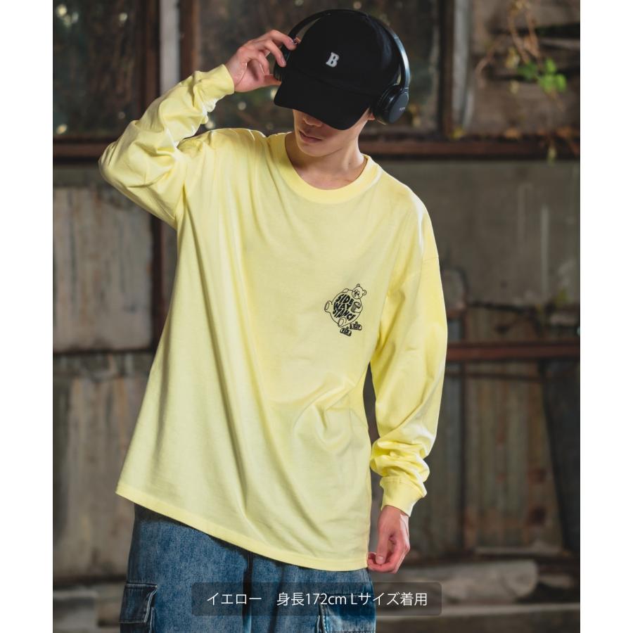 長袖Tシャツ メンズ SIDEWAY STANCE サイドウェイスタンス オリジナルプリント グラフィック バックプリント ロンT スケボー クマ オーバーサイズ 大きめ | improves | 18