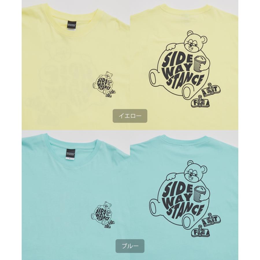 長袖Tシャツ メンズ SIDEWAY STANCE サイドウェイスタンス オリジナルプリント グラフィック バックプリント ロンT スケボー クマ オーバーサイズ 大きめ | improves | 22
