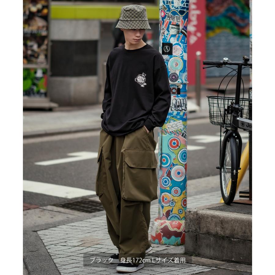 長袖Tシャツ メンズ SIDEWAY STANCE サイドウェイスタンス オリジナルプリント グラフィック バックプリント ロンT スケボー クマ オーバーサイズ 大きめ | improves | 05