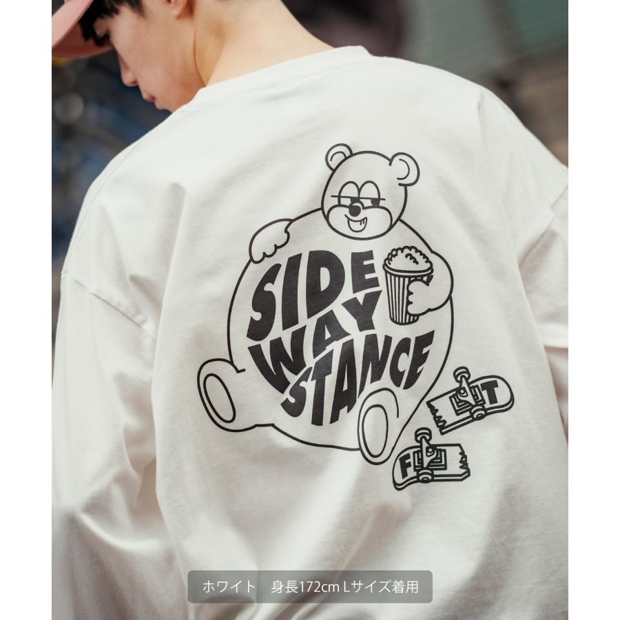 長袖Tシャツ メンズ SIDEWAY STANCE サイドウェイスタンス オリジナルプリント グラフィック バックプリント ロンT スケボー クマ オーバーサイズ 大きめ | improves | 06