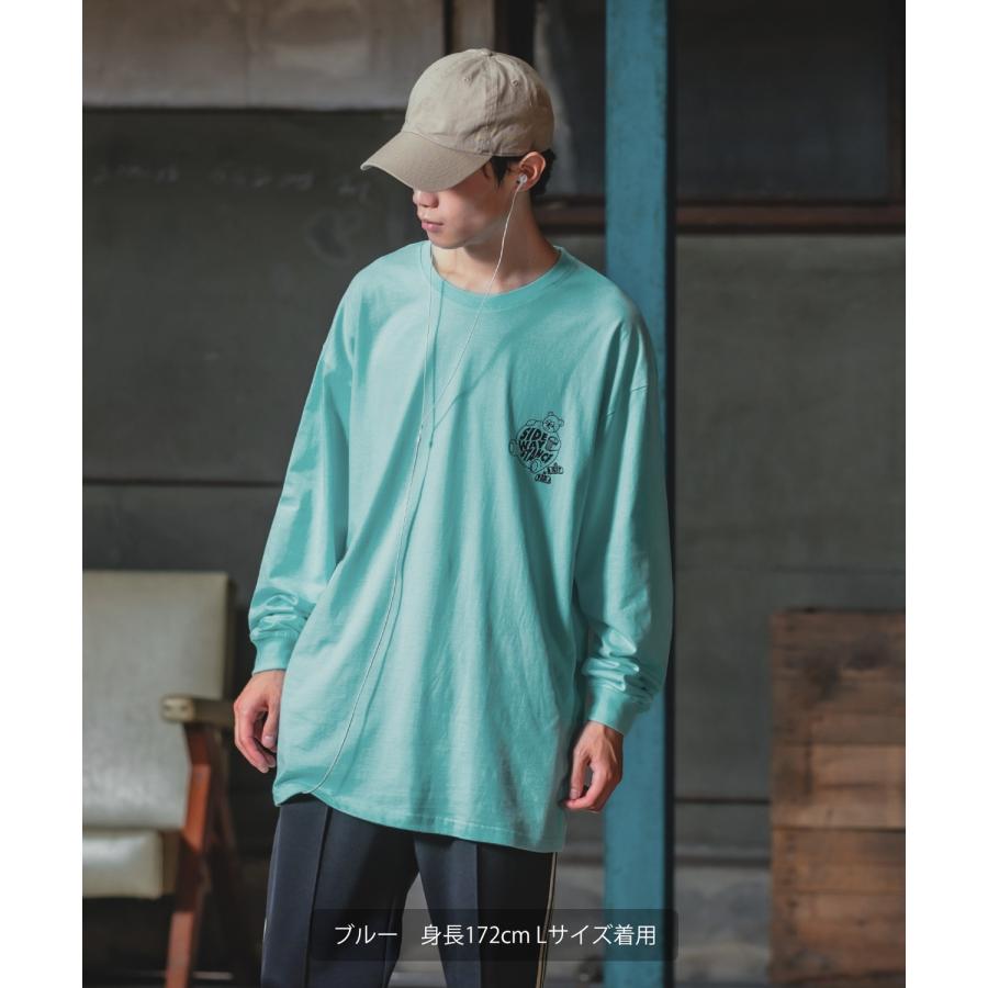 長袖Tシャツ メンズ SIDEWAY STANCE サイドウェイスタンス オリジナルプリント グラフィック バックプリント ロンT スケボー クマ オーバーサイズ 大きめ | improves | 12