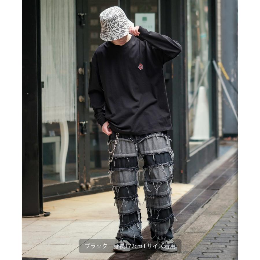 長袖Tシャツ メンズ SIDEWAY STANCE サイドウェイスタンス オリジナル ワンポイント 刺しゅう ロンT カットソー 通行止め バスターズ スケーター | improves | 08