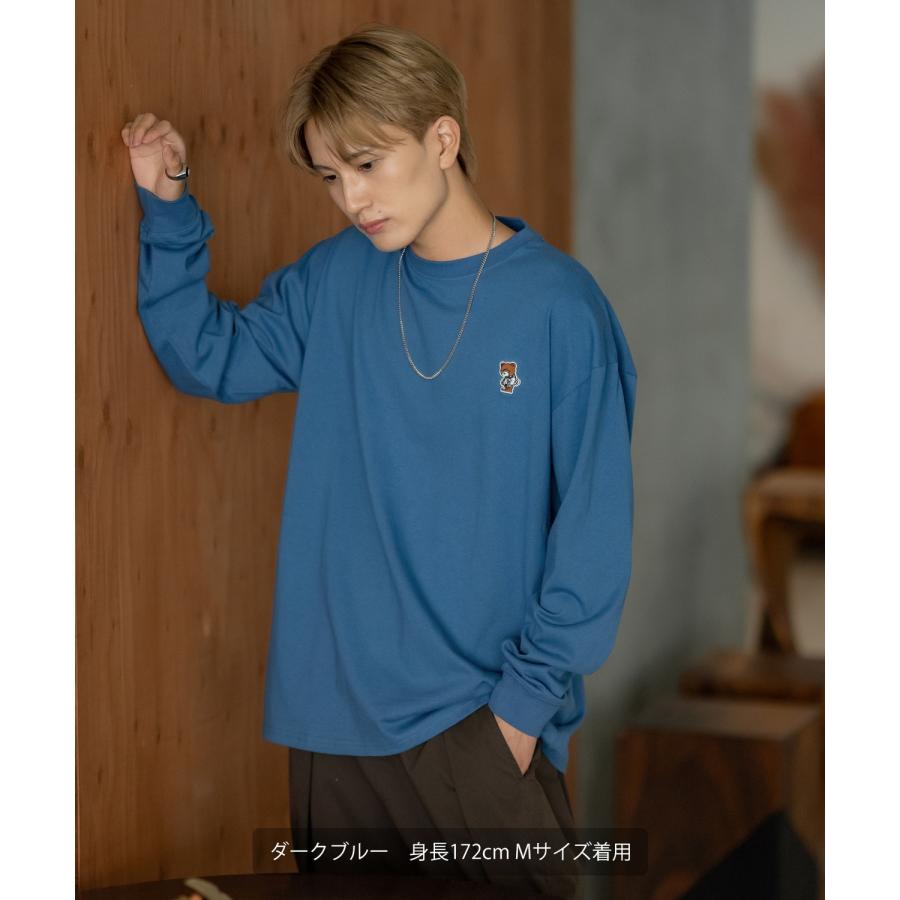 長袖Tシャツ メンズ SIDEWAY STANCE サイドウェイスタンス オリジナル ワンポイント 刺しゅう ロンT カットソー スケータークマ 大きめ アメカジ カジュアル | improves | 14