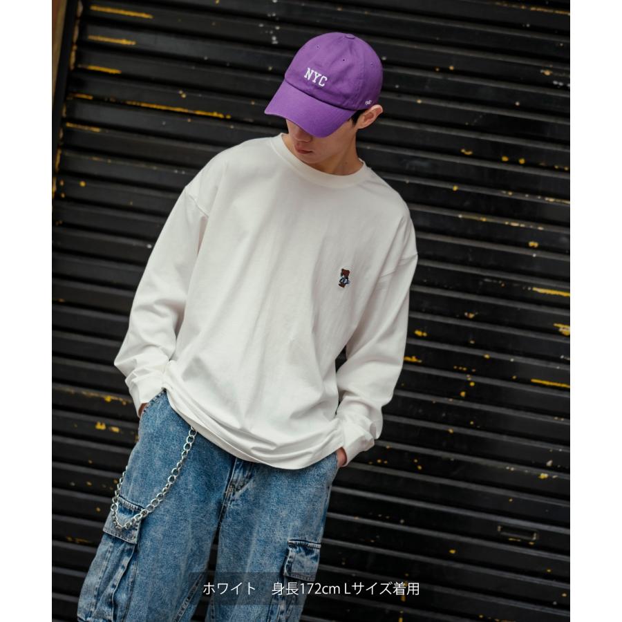 長袖Tシャツ メンズ SIDEWAY STANCE サイドウェイスタンス オリジナル ワンポイント 刺しゅう ロンT カットソー スケータークマ 大きめ アメカジ カジュアル | improves | 05