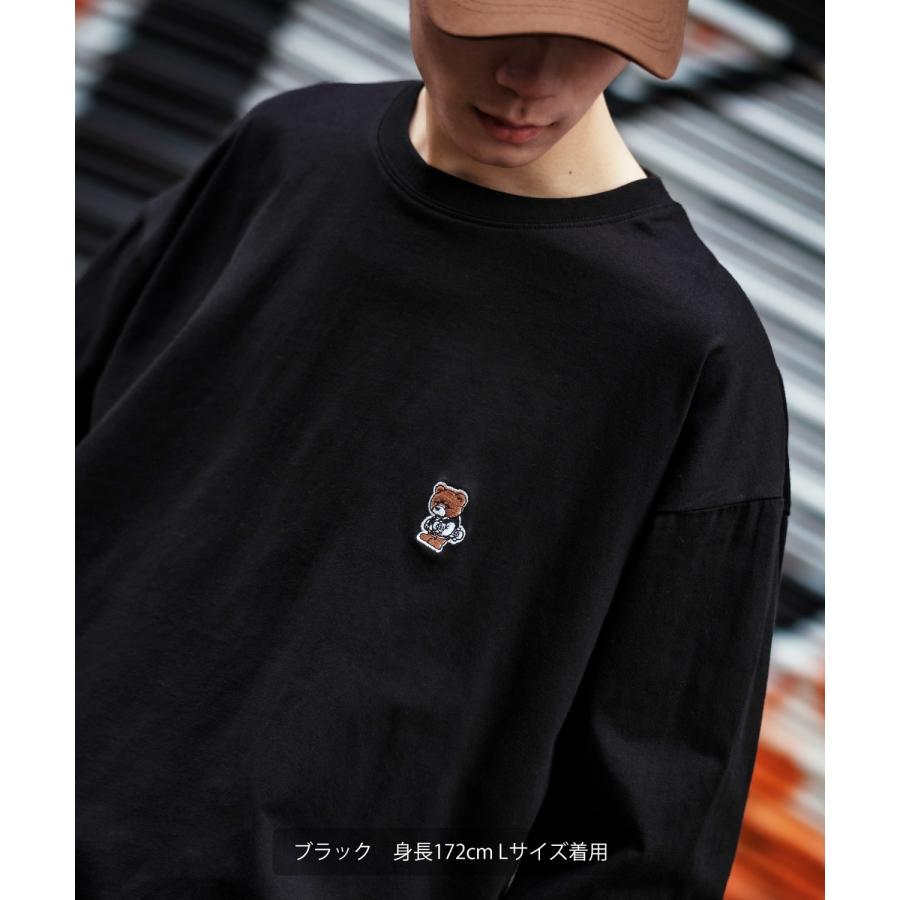 長袖Tシャツ メンズ SIDEWAY STANCE サイドウェイスタンス オリジナル ワンポイント 刺しゅう ロンT カットソー スケータークマ 大きめ アメカジ カジュアル | improves | 07