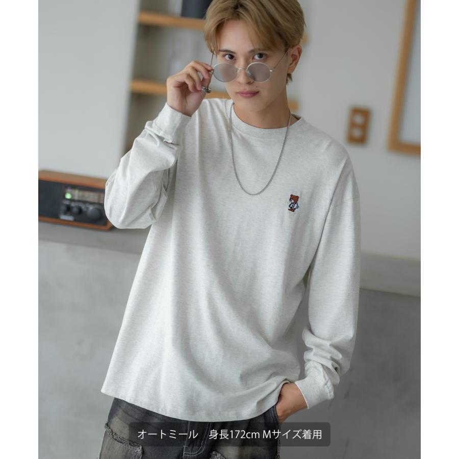 長袖Tシャツ メンズ SIDEWAY STANCE サイドウェイスタンス オリジナル ワンポイント 刺しゅう ロンT カットソー スケータークマ 大きめ アメカジ カジュアル | improves | 11