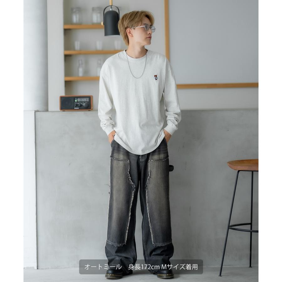 長袖Tシャツ メンズ SIDEWAY STANCE サイドウェイスタンス オリジナル ワンポイント 刺しゅう ロンT カットソー スケータークマ 大きめ アメカジ カジュアル | improves | 13