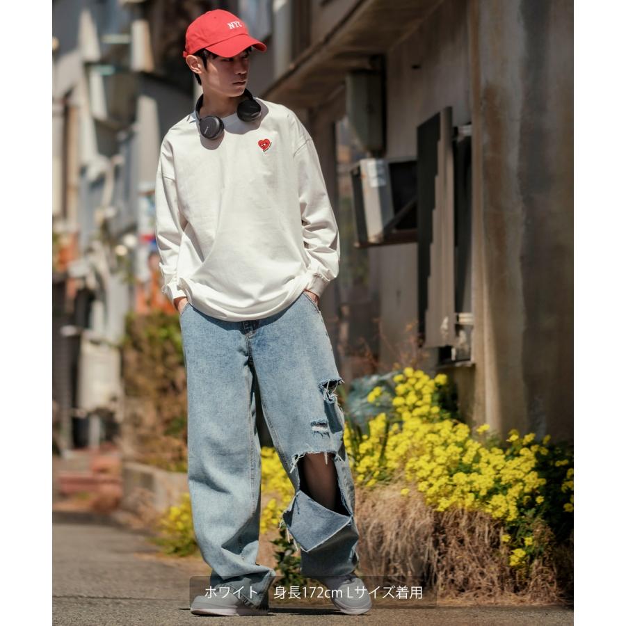 長袖Tシャツ メンズ SIDEWAY STANCE サイドウェイスタンス オリジナル ワンポイント 刺しゅう ロンT カットソー 通行止め バスターズ スケーター | improves | 08