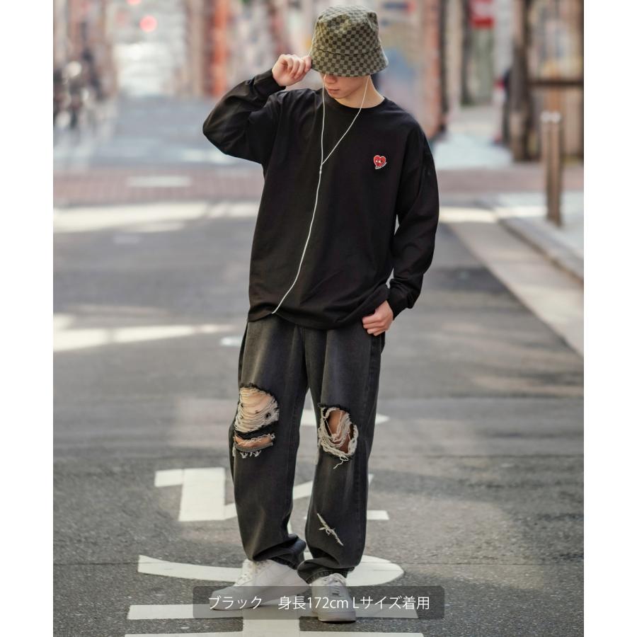 長袖Tシャツ メンズ SIDEWAY STANCE サイドウェイスタンス オリジナル ワンポイント 刺しゅう ロンT カットソー 通行止め バスターズ スケーター | improves | 13