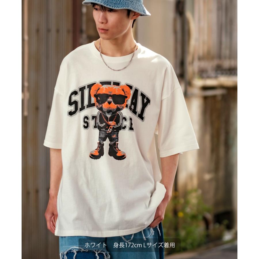 半袖Tシャツ メンズ SIDEWAY STANCE サイドウェイスタンス オリジナルプリント グラフィック クマ マスコット カレッジロゴ オーバーサイズ 大きめ | improves | 06