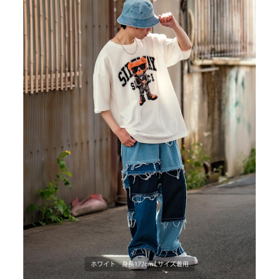 半袖Tシャツ メンズ SIDEWAY STANCE サイドウェイスタンス オリジナルプリント グラフィック クマ マスコット カレッジロゴ オーバーサイズ 大きめ | improves | 08