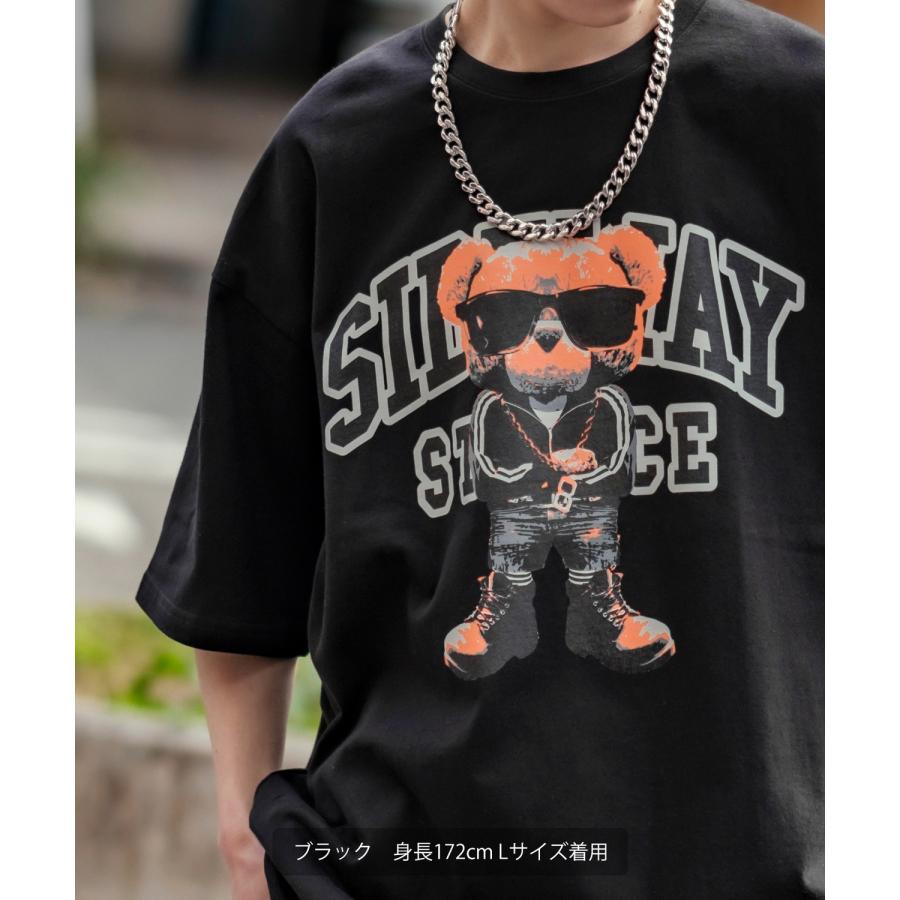 半袖Tシャツ メンズ SIDEWAY STANCE サイドウェイスタンス オリジナルプリント グラフィック クマ マスコット カレッジロゴ オーバーサイズ 大きめ | improves | 11
