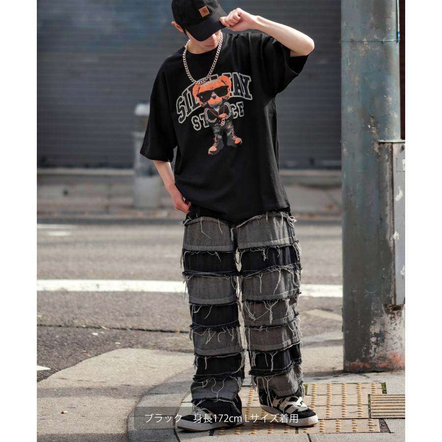 半袖Tシャツ メンズ SIDEWAY STANCE サイドウェイスタンス オリジナルプリント グラフィック クマ マスコット カレッジロゴ オーバーサイズ 大きめ | improves | 12