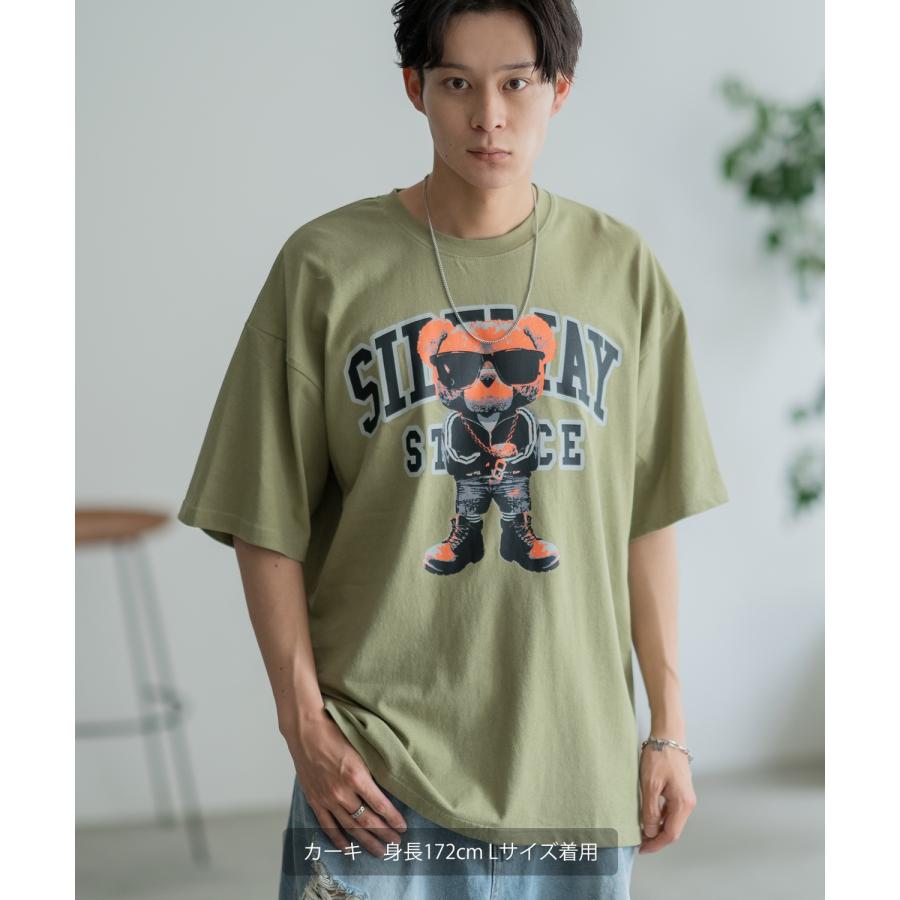 半袖Tシャツ メンズ SIDEWAY STANCE サイドウェイスタンス オリジナルプリント グラフィック クマ マスコット カレッジロゴ オーバーサイズ 大きめ | improves | 13