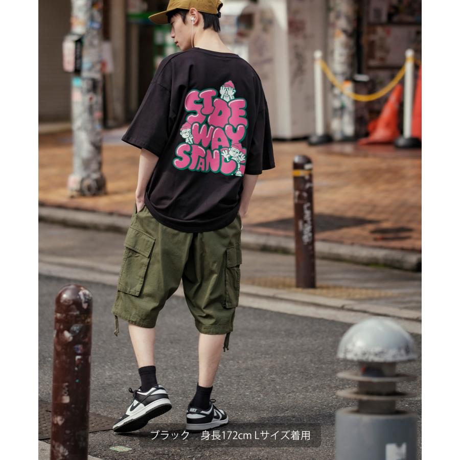 半袖Tシャツ メンズ SIDEWAY STANCE サイドウェイスタンス オリジナルプリント グラフィック いないいないばあ マスコット タギングロゴ オーバーサイズ 大きめ | improves | 14