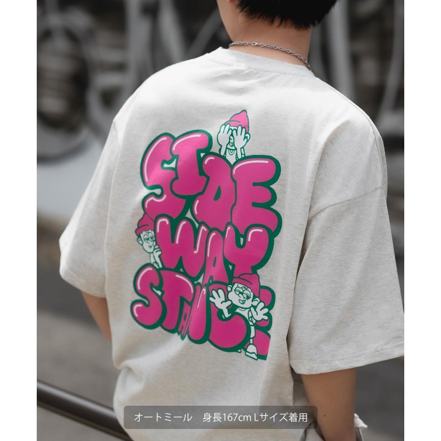 半袖Tシャツ メンズ SIDEWAY STANCE サイドウェイスタンス オリジナルプリント グラフィック いないいないばあ マスコット タギングロゴ オーバーサイズ 大きめ | improves | 17