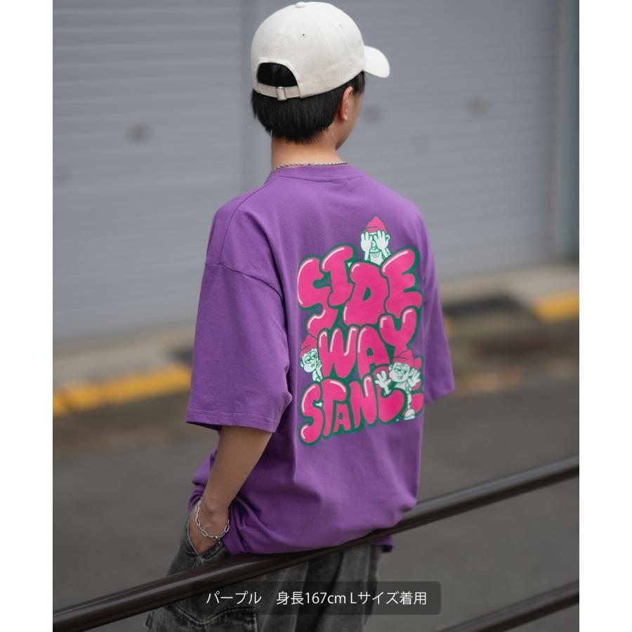 半袖Tシャツ メンズ SIDEWAY STANCE サイドウェイスタンス オリジナルプリント グラフィック いないいないばあ マスコット タギングロゴ オーバーサイズ 大きめ | improves | 19