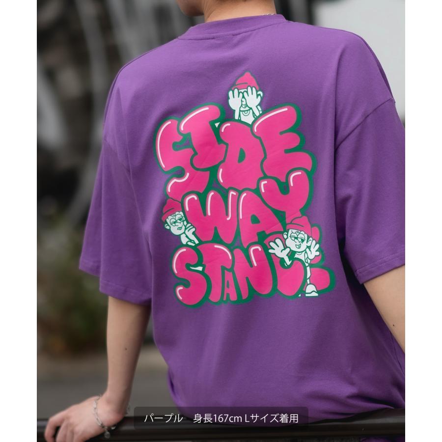 半袖Tシャツ メンズ SIDEWAY STANCE サイドウェイスタンス オリジナルプリント グラフィック いないいないばあ マスコット タギングロゴ オーバーサイズ 大きめ | improves | 20
