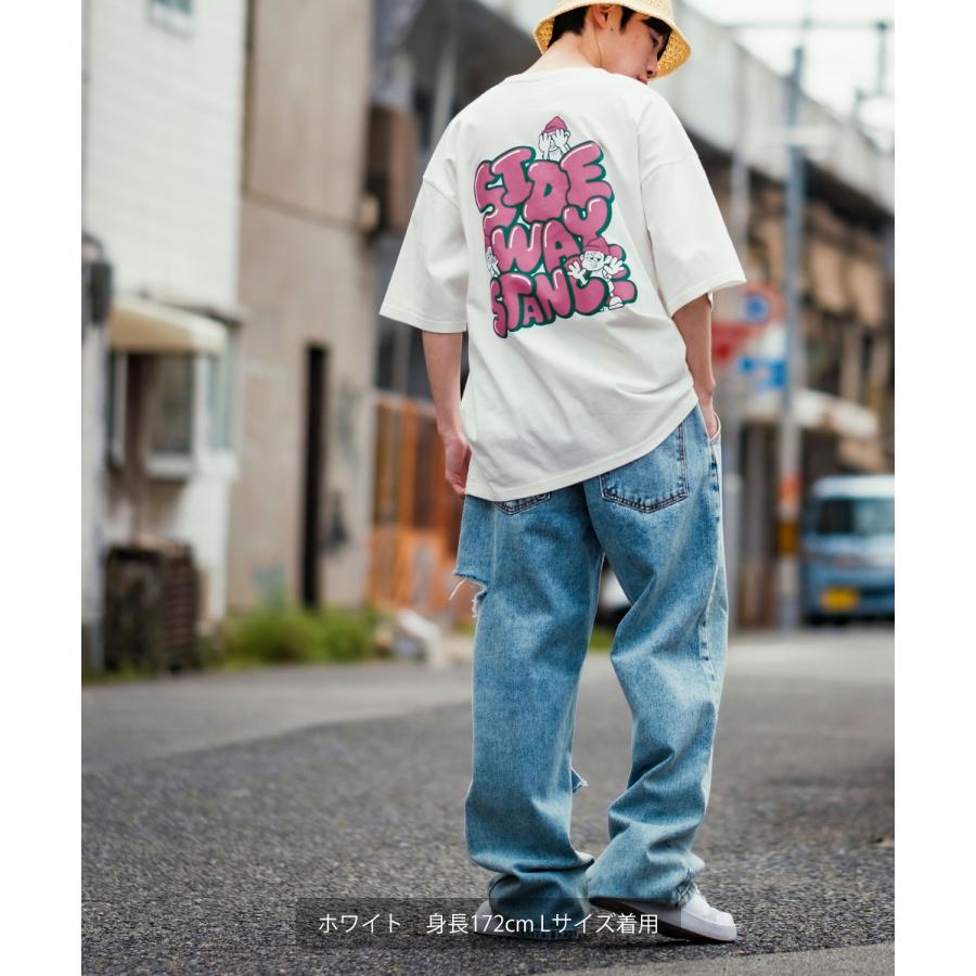半袖Tシャツ メンズ SIDEWAY STANCE サイドウェイスタンス オリジナルプリント グラフィック いないいないばあ マスコット タギングロゴ オーバーサイズ 大きめ | improves | 06