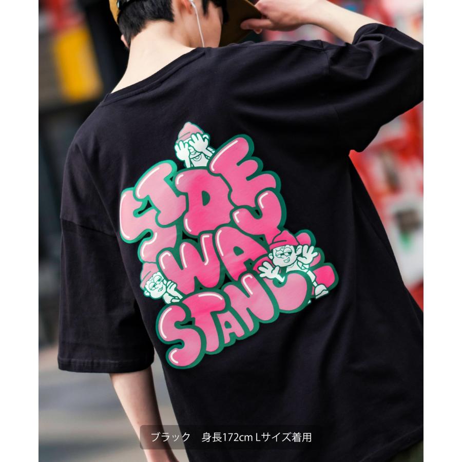 半袖Tシャツ メンズ SIDEWAY STANCE サイドウェイスタンス オリジナルプリント グラフィック いないいないばあ マスコット タギングロゴ オーバーサイズ 大きめ | improves | 10