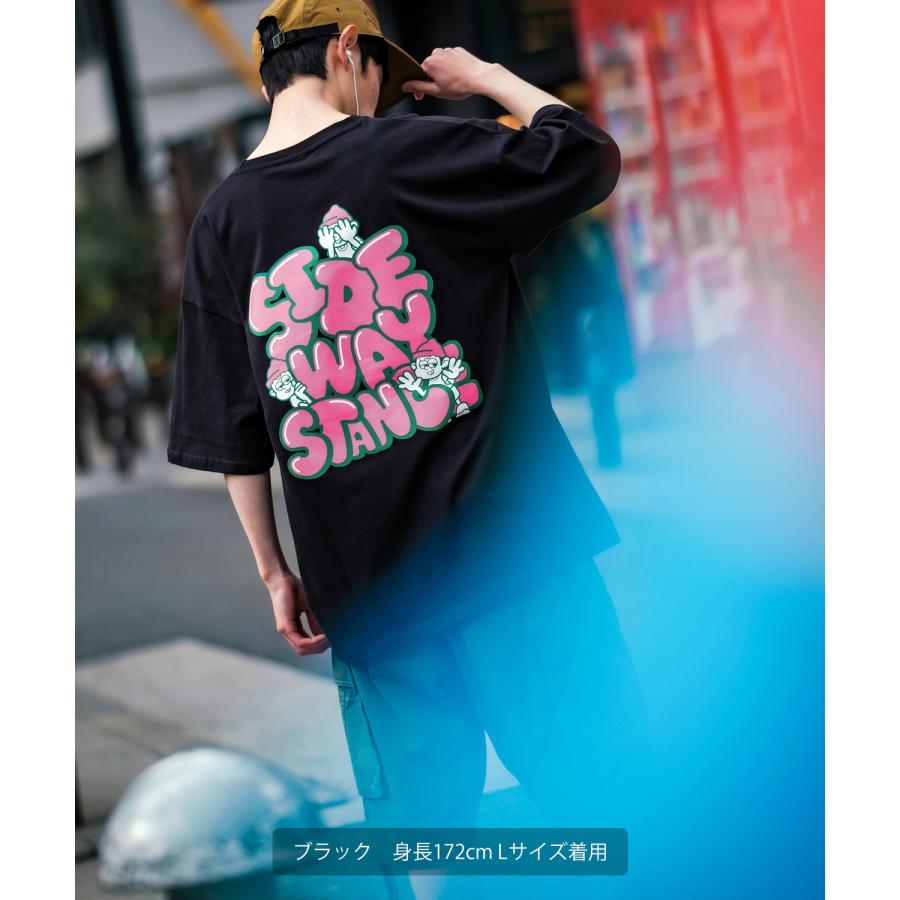 半袖Tシャツ メンズ SIDEWAY STANCE サイドウェイスタンス オリジナルプリント グラフィック いないいないばあ マスコット タギングロゴ オーバーサイズ 大きめ | improves | 12