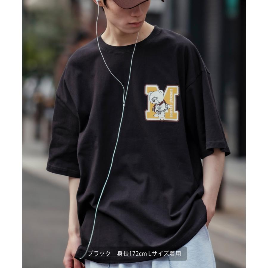 半袖Tシャツ メンズ SIDEWAY STANCE サイドウェイスタンス オリジナルプリント グラフィック スケータークマ マスコット カレッジロゴ オーバーサイズ 大きめ | improves | 15
