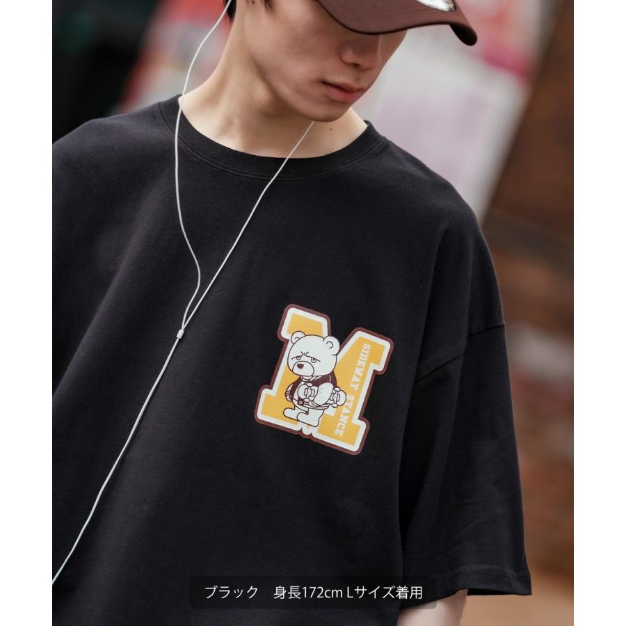半袖Tシャツ メンズ SIDEWAY STANCE サイドウェイスタンス オリジナルプリント グラフィック スケータークマ マスコット カレッジロゴ オーバーサイズ 大きめ | improves | 16