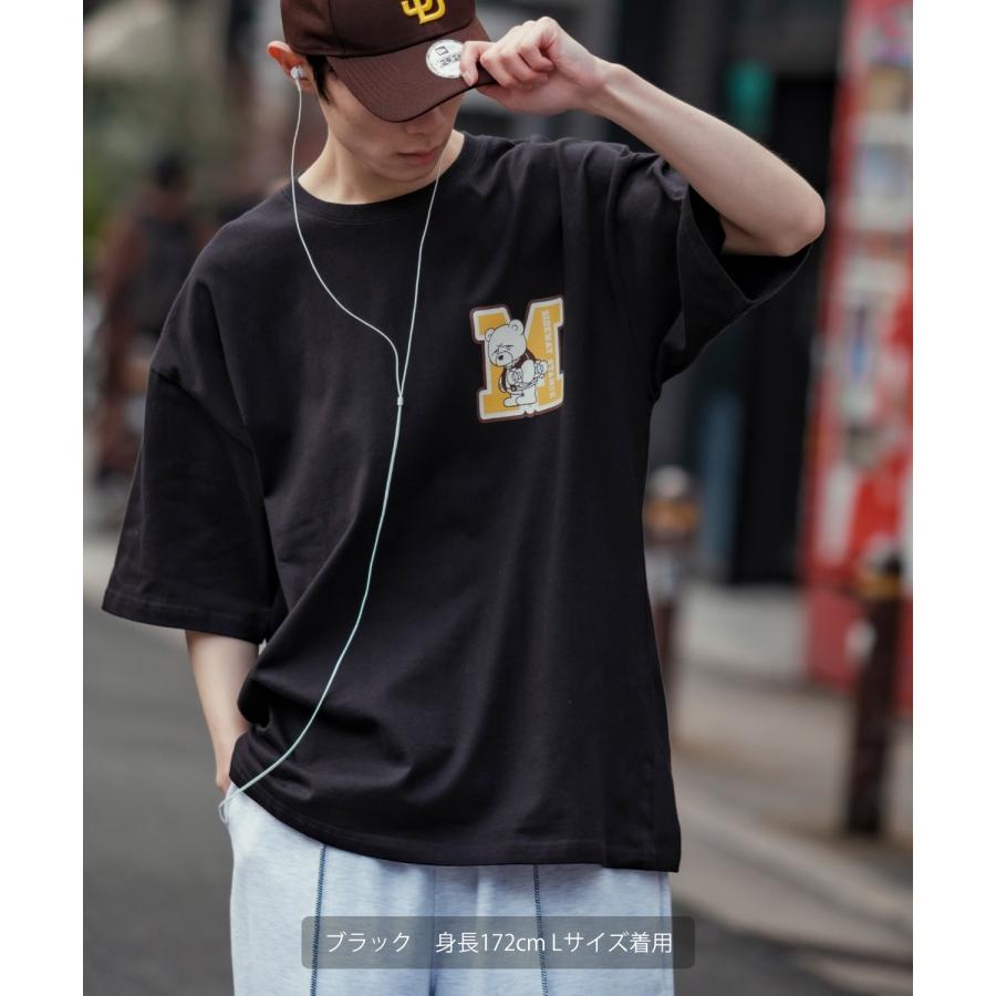 半袖Tシャツ メンズ SIDEWAY STANCE サイドウェイスタンス オリジナルプリント グラフィック スケータークマ マスコット カレッジロゴ オーバーサイズ 大きめ | improves | 17