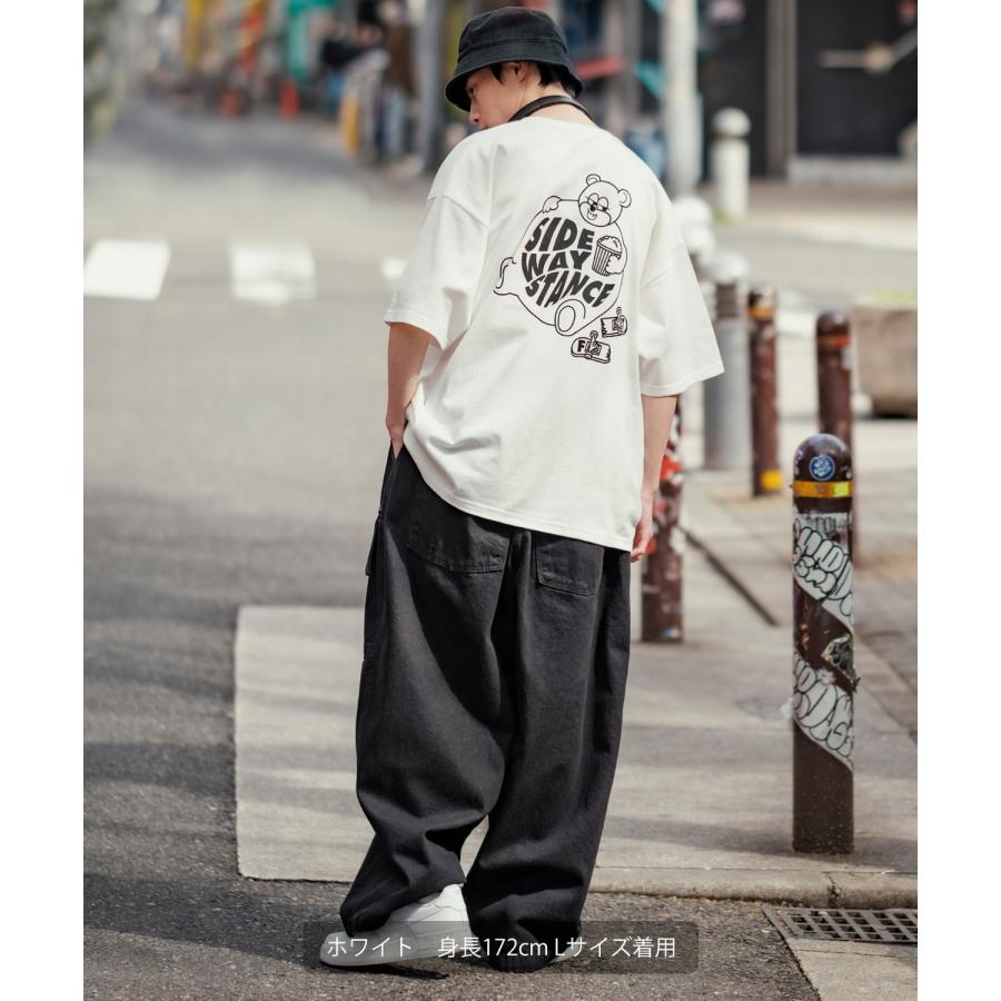半袖Tシャツ メンズ SIDEWAY STANCE サイドウェイスタンス オリジナルプリント グラフィック スケボー クマ マスコット ロゴ オーバーサイズ 大きめ | improves | 15