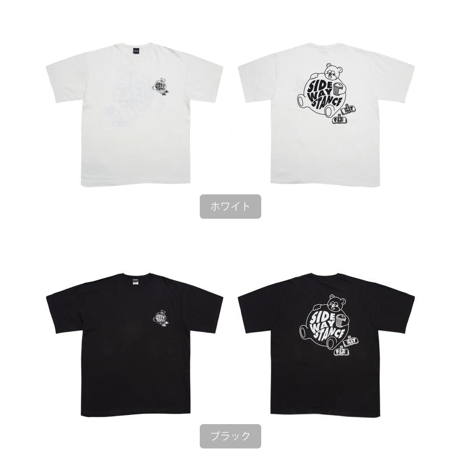 半袖Tシャツ メンズ SIDEWAY STANCE サイドウェイスタンス オリジナルプリント グラフィック スケボー クマ マスコット ロゴ オーバーサイズ 大きめ | improves | 22