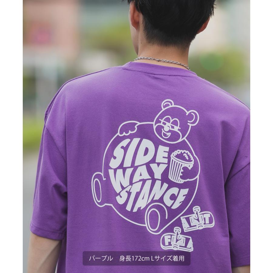 半袖Tシャツ メンズ SIDEWAY STANCE サイドウェイスタンス オリジナルプリント グラフィック スケボー クマ マスコット ロゴ オーバーサイズ 大きめ | improves | 06