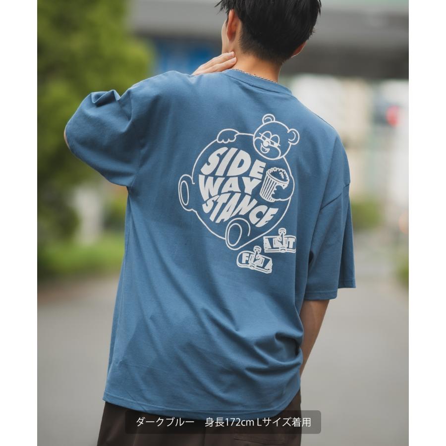 半袖Tシャツ メンズ SIDEWAY STANCE サイドウェイスタンス オリジナルプリント グラフィック スケボー クマ マスコット ロゴ オーバーサイズ 大きめ | improves | 09
