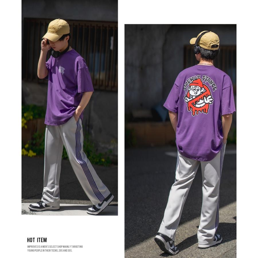 半袖Tシャツ メンズ SIDEWAY STANCE サイドウェイスタンス オリジナルプリント グラフィック 通行止め バスターズ マスコット オーバーサイズ 大きめ | improves | 24