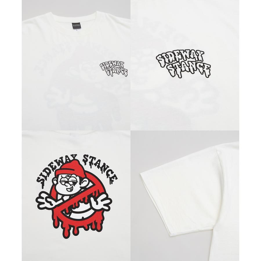 半袖Tシャツ メンズ SIDEWAY STANCE サイドウェイスタンス オリジナルプリント グラフィック 通行止め バスターズ マスコット オーバーサイズ 大きめ | improves | 25