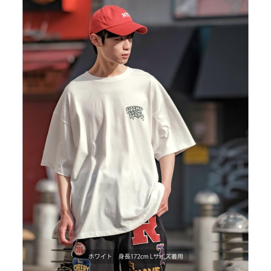 半袖Tシャツ メンズ SIDEWAY STANCE サイドウェイスタンス オリジナルプリント グラフィック 通行止め バスターズ マスコット オーバーサイズ 大きめ | improves | 07