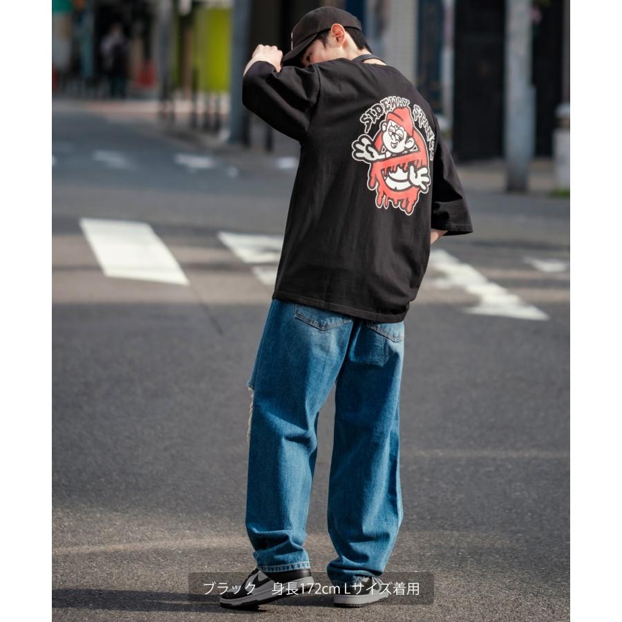 半袖Tシャツ メンズ SIDEWAY STANCE サイドウェイスタンス オリジナルプリント グラフィック 通行止め バスターズ マスコット オーバーサイズ 大きめ | improves | 14