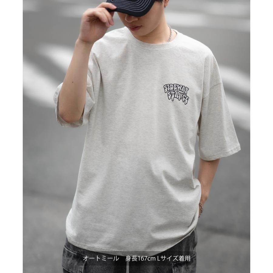 半袖Tシャツ メンズ SIDEWAY STANCE サイドウェイスタンス オリジナルプリント グラフィック 通行止め バスターズ マスコット オーバーサイズ 大きめ | improves | 15