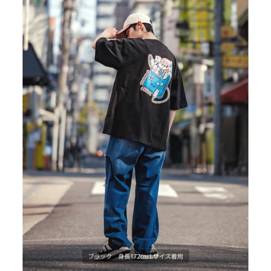 半袖Tシャツ メンズ SIDEWAY STANCE サイドウェイスタンス オリジナルプリント グラフィック 携帯ゲーム マスコット マスコット オーバーサイズ 大きめ | improves | 14