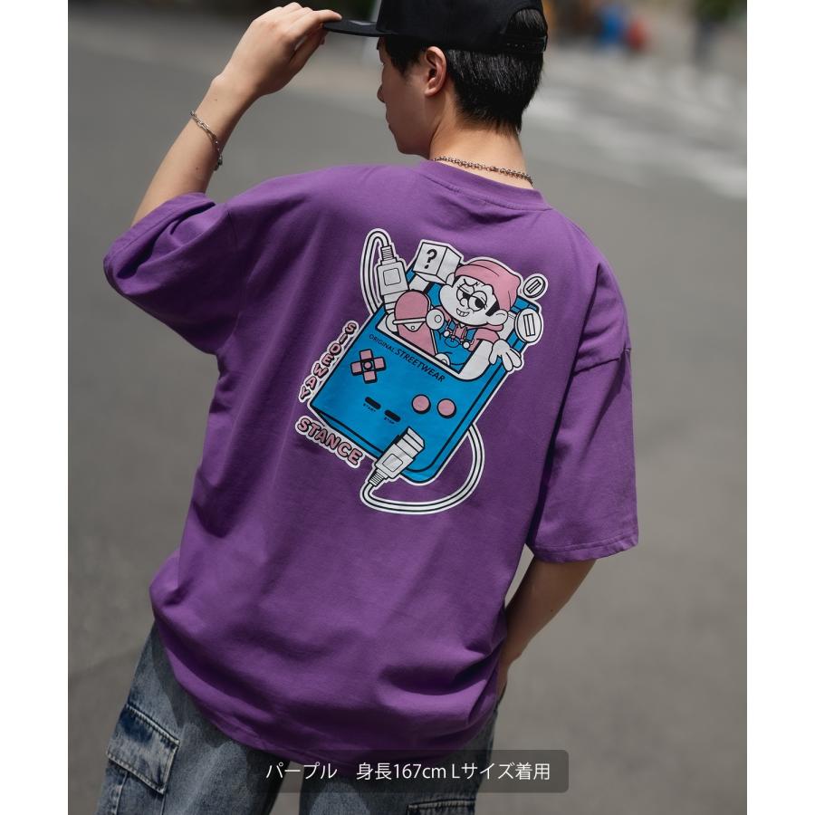 半袖Tシャツ メンズ SIDEWAY STANCE サイドウェイスタンス オリジナルプリント グラフィック 携帯ゲーム マスコット マスコット オーバーサイズ 大きめ | improves | 16