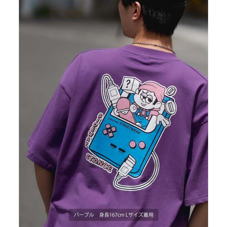 半袖Tシャツ メンズ SIDEWAY STANCE サイドウェイスタンス オリジナルプリント グラフィック 携帯ゲーム マスコット マスコット オーバーサイズ 大きめ | improves | 17