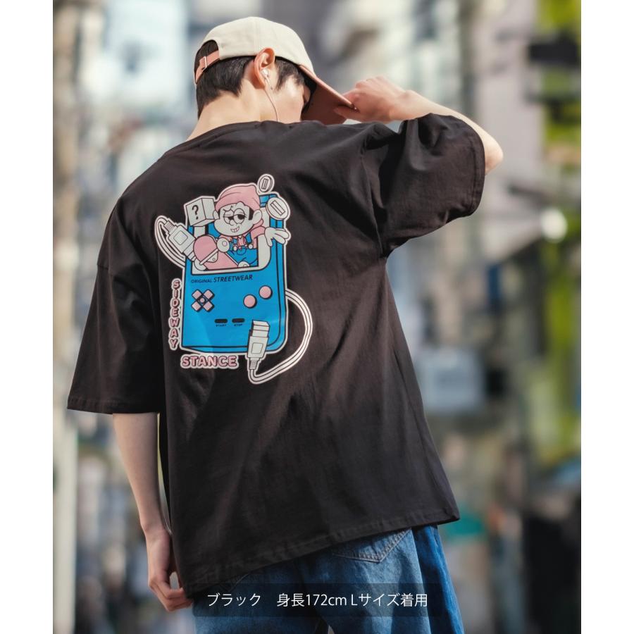 半袖Tシャツ メンズ SIDEWAY STANCE サイドウェイスタンス オリジナルプリント グラフィック 携帯ゲーム マスコット マスコット オーバーサイズ 大きめ | improves | 12